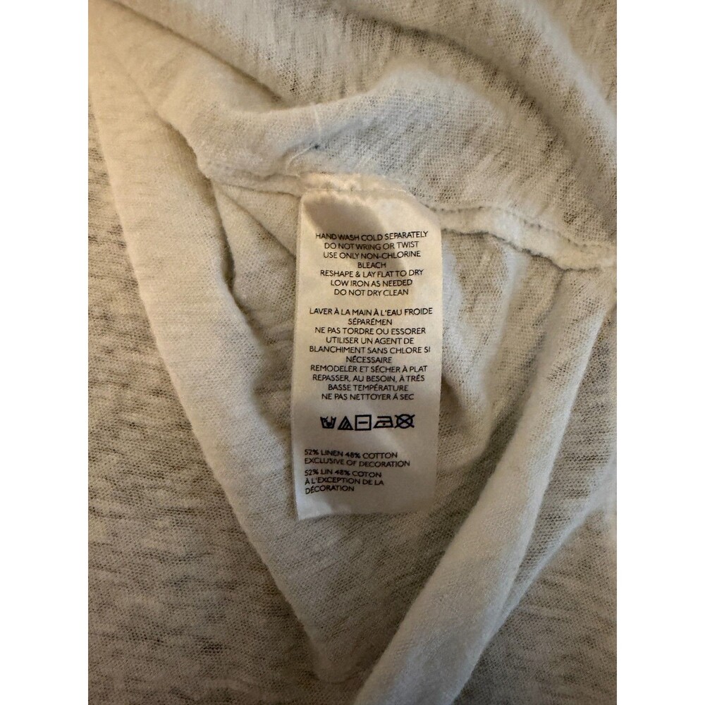 We The Free Love Language Henley Tank XL White Linen Cotton Raw Edge Free People - Picture 4 of 7